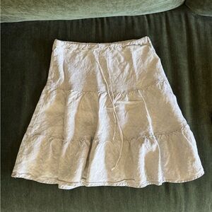 **SOLD** Vintage Linen Tiered Mini / Midi Skirt